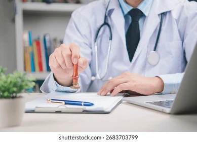 Hospital Authorization - healthcare professional working on medical authorization